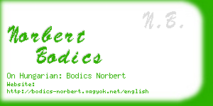 norbert bodics business card